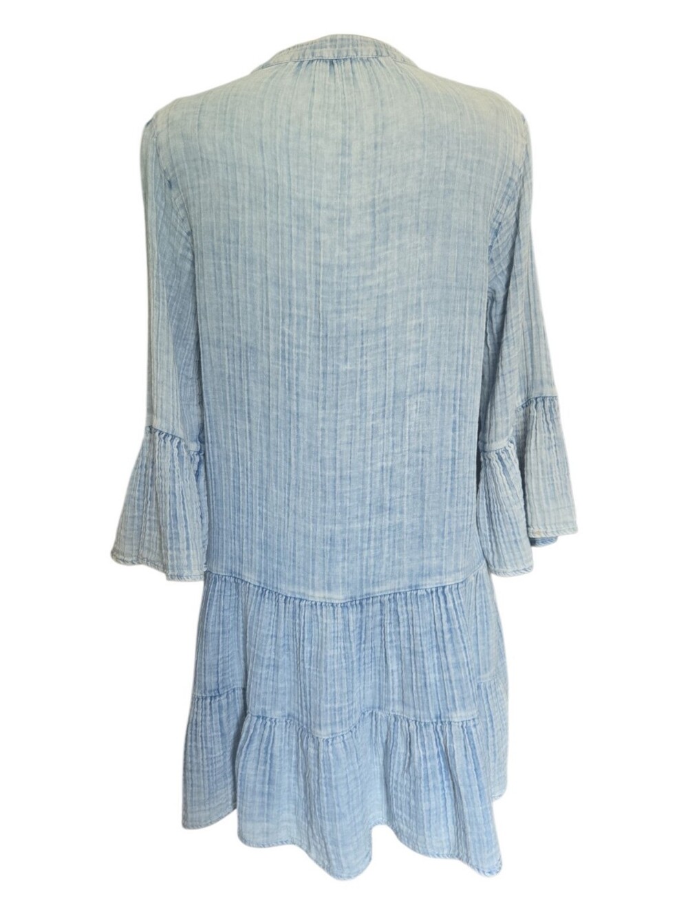 Faherty Kasey Dream Gauze Tiered Organic Cotton Minidress - M - Picture 7 of 9
